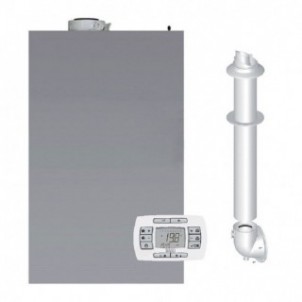 BAXI Caldaia a condensazione da esterno Murale Luna AIR 28 Gas Metano-GPL classe A A profilo XL Nox 6 + Scarico Fumi +Copertu...