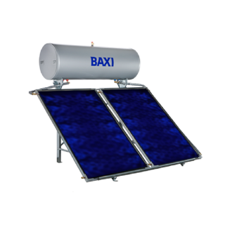 Baxi Pannello Solare Termico 300 Litri Circolazione Naturale Modello STS+ SLIM 300 2.0 Collettori 2 Tetto Piano e inclinato Baxi