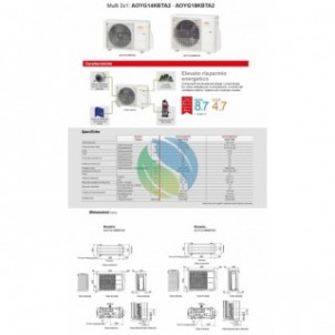 Fujitsu Dual Split KE WiFi 7+12 Btu AOYG14KBTA2 ASYG07KETF ASYG12KETF Condizionatore Parete R-32 A+++ A++ Bianco Inverter Fuj...