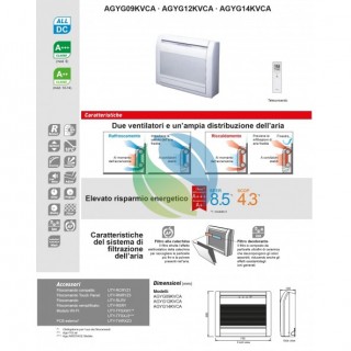 Fujitsu Dual Split 12000+15000 Btu AOYG18KBTA2 AGYG12KVCA AGYG14KVCA Condizionatore WiFi Opz Pavimento Serie KV R-32 A+++ A++...
