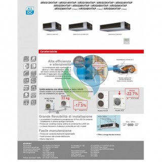 Fujitsu Mono Split Canalizzabile 18000 Btu ARXG18KHTAP AOYG18KBTB Condizionatore KHT media alta prevalenza R-32 Monofase 220v...