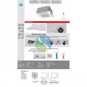 Fujitsu Mono Split Cassetta 12000 Btu AUXG12KVLA AOYG12KATA Condizionatore Serie compatte ECO KV Inverter R-32 Monofase 220v ...
