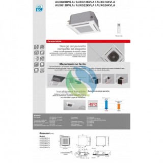Fujitsu Mono Split Cassetta 18000 Btu AUXG18KVLA AOYG18KATA Condizionatore Serie compatte ECO KV Inverter R-32 Monofase 220v ...