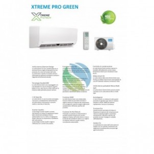 Midea Mono Split 12000 Btu MSAGBU-12HRFN8/GR MOX230-12HFN8 Condizionatore Bianco Xtreme Pro GREEN WiFi A+++ A++ R-32 Midea