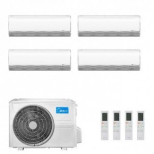 Midea Quadri Split 9+9+9+9 Btu Breezeless+ M4OE-28HFN8-Q con 4 unità MSFAAU-09HRFN8B Condizionatore R-32 WiFi A++ A+ Midea