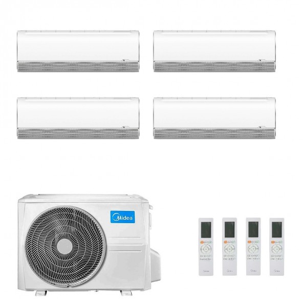 Midea Quadri Split 9+9+9+12 Btu Breezeless+ M4OE-28HFN8-Q con 3 unità MSFAAU-09HRFN8B + MSFAAU-12HRFN8B Condizionatore R-32 W...