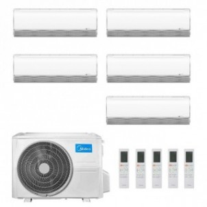 Midea Penta Split 9+9+9+9+12 Btu Breezeless+ M5OE-42HFN8-Q con 4 unità MSFAAU-09HRFN8B + MSFAAU-09HRFN8B Condizionatore R-32 ...
