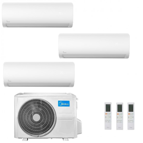 Midea Trial Split 12+12+24 Btu Xtreme Pro WF M4O-36FN8-Q con 2 unità MSAGBU-12HRFN8 + MSAGDU-24HRFN8 Condizionatore R-32 WiFi...