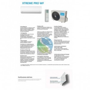 Midea Quadri Split 9+9+9+24 Btu Xtreme Pro WF M4O-36FN8-Q con 3 unità MSAGBU-09HRFN8 + MSAGDU-24HRFN8 Condizionatore R-32 WiF...
