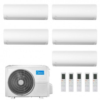 Midea Penta Split 9+9+9+9+9 Btu Xtreme Pro WF M5OE-42HFN8-Q con 5 unità MSAGBU-09HRFN8 Condizionatore R-32 WiFi A++ A+ Midea