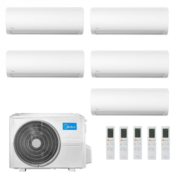 Midea Penta Split 9+9+9+9+18 Btu Xtreme Pro WF M5OE-42HFN8-Q con 4 unità MSAGBU-09HRFN8 + MSAGBU-09HRFN8 Condizionatore R-32 ...