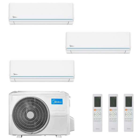 Midea Trial Split 9+18+18 Btu Evolution M4O-36FN8-Q MSAGXAU-09HRDN8 + 2 unità MSAGXCU-18HRFN8 Condizionatore R-32 WiFi Midea