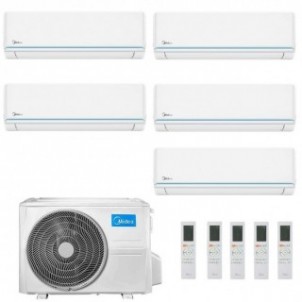Midea Penta Split 9+9+9+9+12 Btu Evolution M5OE-42HFN8-Q con 4 unità MSAGXAU-09HRDN8 + MSAGXAU-09HRDN8 Condizionatore R-32 Midea
