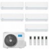 Midea Penta Split 9+9+9+9+12 Btu Evolution M5OE-42HFN8-Q con 4 unità MSAGXAU-09HRDN8 + MSAGXAU-09HRDN8 Condizionatore R-32
