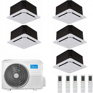 Midea Penta Split 9+9+9+9+18 Btu Cassetta M5OE-42HFN8-Q con 4 unità MCA3I-09HRFNX(GA) + MCA3I-09HRFNX(GA) Condizionatore R-32...
