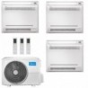 Midea Trial Split 9+9+18 Btu Pavimento M4OE-28HFN8-Q con 2 unità MFA2U-09HRFNX(GA) + MFA2U-17HRFNX(GA) Condizionatore R-32