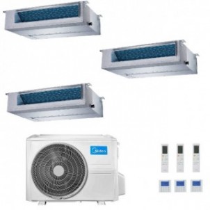Midea Trial Split 12+12+12 Btu Canalizzabile Canalizzato M3OA-27HFN8-Q con 3 unità MTIU-12HWFNX(GA) Condizionatore R-32 A++ A...