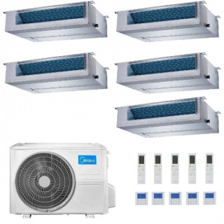 Midea Penta Split 9+9+9+9+18 Btu Canalizzabile M5OE-42HFN8-Q con 4 unità MTI-09HWFNX(GA) + MTI-09HWFNX(GA) Condizionatore Midea