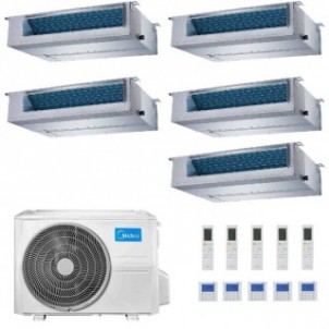 Midea Penta Split 9+9+9+9+18 Btu Canalizzabile M5OE-42HFN8-Q con 4 unità MTI-09HWFNX(GA) + MTI-09HWFNX(GA) Condizionatore Midea