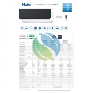 Haier Mono Split 12000 Btu Expert Bianco AS35XCAHRA 1U35S2SM1FA Condizionatore WiFi A+++ A++ Inverter R-32 Haier