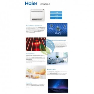 Haier Mono Split 9000 Btu Console Bianco AF25S2SD1FAD 1U25S2SM1FA Condizionatore WiFi A++ A+ Inverter R-32 Haier