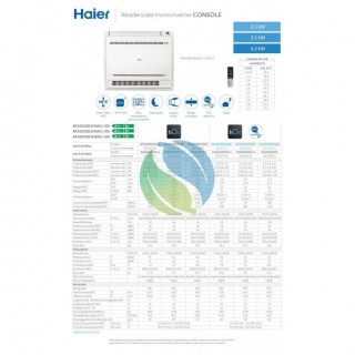 Haier Mono Split 15000 Btu Console Bianco AF42S2SD1FAD 1U42S2SM1FA Condizionatore WiFi A++ A+ Inverter R-32 Haier