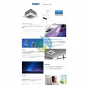 Haier Mono Split 9000 Btu Cassetta 620 Bianco AB25S2SC2FA(H) 1U25S2SM1FA Condizionatore WiFi A++ A+ Inverter R-32 Haier