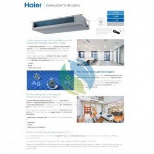 Haier Mono Split 12000 Btu Canalizzato Media Prevalenza AD35S2SM3FA(H) 1U35S2SM1FA-2 Condizionatore WiFi A++ A Inverter R-32 ...