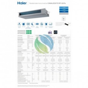 Haier Mono Split 12000 Btu Canalizzato Media Prevalenza AD35S2SM3FA(H) 1U35S2SM1FA-2 Condizionatore WiFi A++ A Inverter R-32 ...