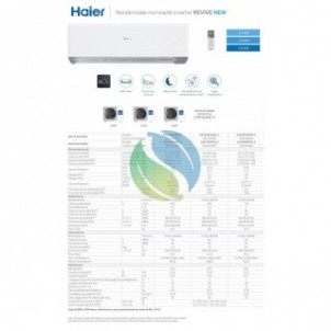 Haier Mono Split 12000 Btu Revive Bianco AS35RBAHRA-3 1U35YESFRA-3 Condizionatore WiFi A++ A+ Inverter R-32 Haier