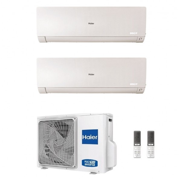 Haier Dual Split 9+12 Btu Flexis Plus Bianco 2U50S2SM1FA-3 AS25S2SF1FA-MW3 AS35S2SF1FA-MW3 Condizionatore R-32 WiFi Parete Haier