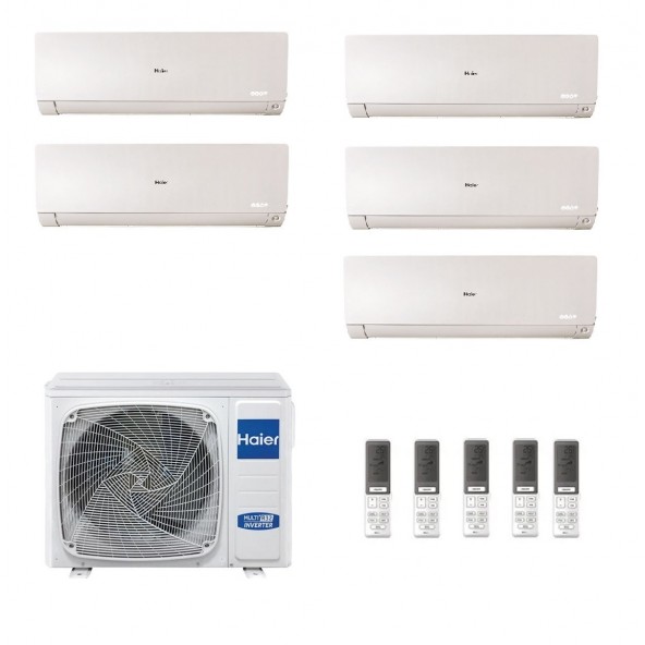 Haier Penta Split 9+9+9+9+9 Flexis Plus Bianco 5U105S2SS5FA 5X AS25S2SF1FA-MW3 Condizionatore WiFi A++ A+ R-32 Inverter Haier