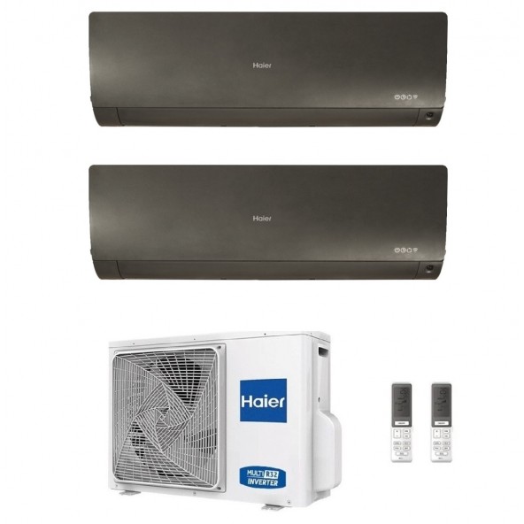 Haier Dual Split 7+7 Btu Flexis Plus Nero 2U40S2SM1FA AS20S2SF1FA-MB3 AS20S2SF1FA-MB3 Condizionatore R-32 WiFi Parete Haier