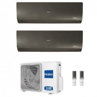 Haier Dual Split 7+12 Btu Flexis Plus Nero 2U40S2SM1FA AS20S2SF1FA-MB3 AS35S2SF1FA-MB3 Condizionatore R-32 WiFi Parete Haier