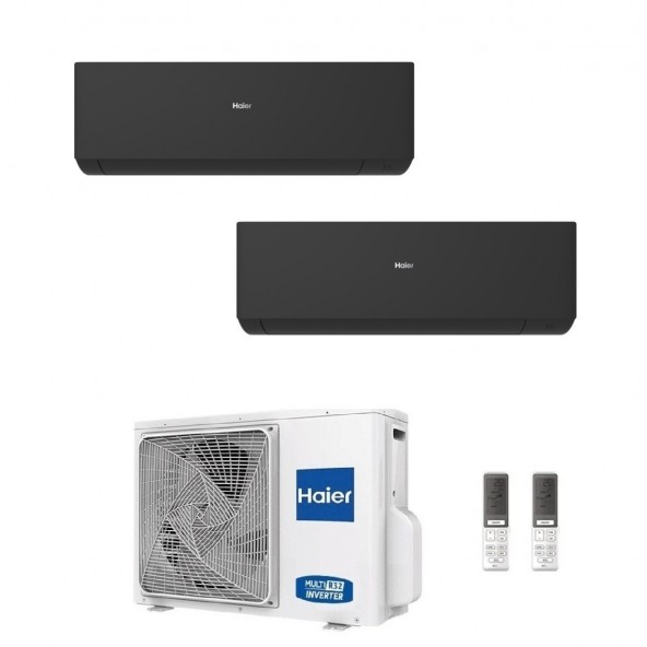 Haier Dual Split 7+7 Btu Expert Nero 2U40S2SM1FA AS20XCAHRA-MB AS20XCAHRA-MB Condizionatore R-32 WiFi Parete Haier