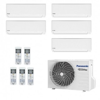 Panasonic Penta Split 12+12+12+12+12 CU-5Z90TBE Condizionatore Serie TZ Compatta WiFi Bianco R-32 A+++ A++ Inverter Panasonic