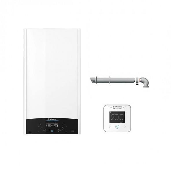 Ariston Caldaia a Condensazione Genus One + Net 35 gas Metano-GPL 31-34 kW classe A+ A XL NOx 6 + kit coassiale Ariston