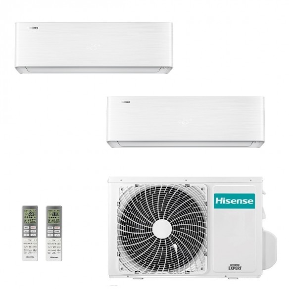 Hisense Dual Split 9000+9000 Btu 2AMW35U4RGC QH25XV4AG QH25XV4AG Condizionatore Energy PRO X Bianco Inverter WiFi R-32 Hisense