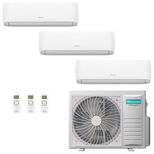 Hisense Trial Split 9+9+12 Btu 4AMW81U4RJC CF25YR4BG CF25YR4BG CF35MR0BG Condizionatore Hi Comfort Bianco WiFi R-32 Hisense
