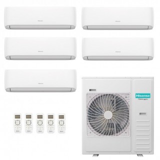 Hisense Penta Split Hi Comfort 9+9+12+12+12 5AMW125U4RTA 2 split CF25YR4BG + 3 split CF35MR0BG Condizionatore WiFi Parete His...