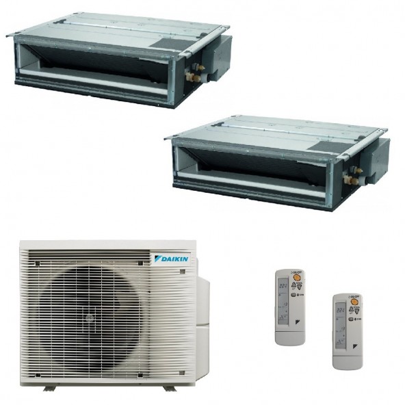 Daikin Dual Split Canalizzato 9000+9000 Btu 2MXM40A9 FDXM25F9 FDXM25F9 Condizionatore con Telecomandi R-32 WiFi Opz Daikin