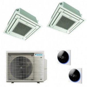 Daikin Dual Split Cassetta 9000+12000 Btu 2MXM50A9 FFA25A9 FFA35A9 Condizionatore con Comandi a Filo Madoka R-32 WiFi Opz Daikin