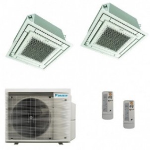 Daikin Dual Split Cassetta 12000+12000 Btu 2MXM50A9 FFA35A9 FFA35A9 Condizionatore con Telecomandi R-32 WiFi Opz Daikin