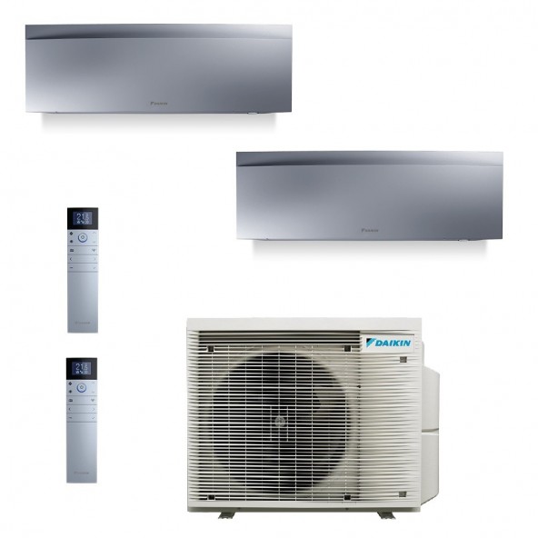Daikin Dual Split Emura 12000+12000 Btu 2MXM50A9 FTXJ35AS9 FTXJ35AS9 Condizionatore A+++ A++ WiFi R-32 Emura 3 Argento Daikin