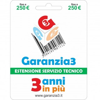 GARANZIA3 Estensione del Servizio Tecnico Fino a 250 Euro