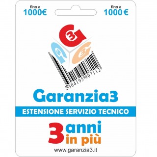 GARANZIA3 Estensione del Servizio Tecnico Fino a 1000 Euro