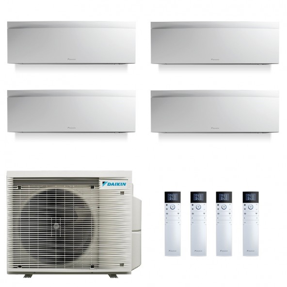 Daikin Quadri Split 7+7+7+12 Emura 4MXM80A9 FTXJ20AW9 FTXJ20AW9 FTXJ20AW9 FTXJ35AW9 Condizionatore Emura 3 Bianco WiFi Daikin