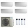 Daikin Quadri Split 7+7+7+12 Emura 4MXM80A9 FTXJ20AW9 FTXJ20AW9 FTXJ20AW9 FTXJ35AW9 Condizionatore Emura 3 Bianco WiFi
