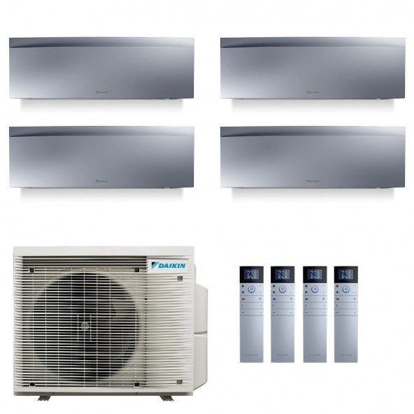 Daikin Quadri Split 7+7+7+15 Emura 4MXM68A9 FTXJ20AS9 FTXJ20AS9 FTXJ20AS9 FTXJ42AS9 Condizionatore Emura 3 Argento WiFi Daikin