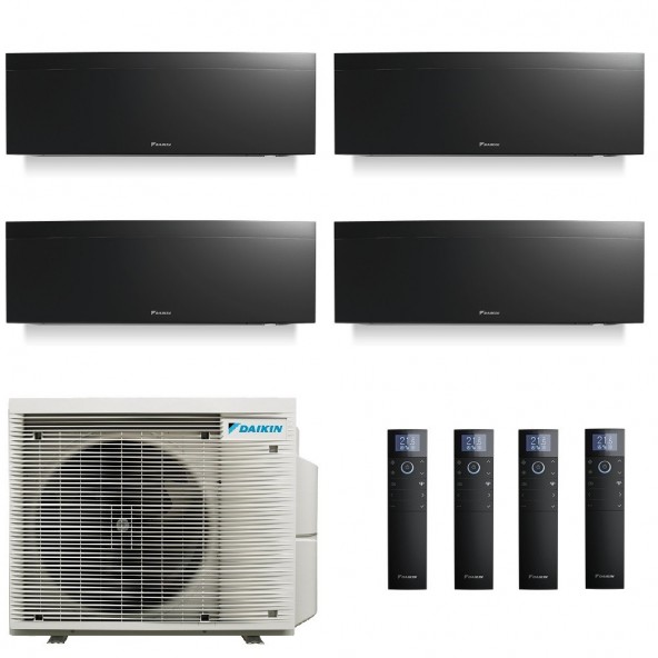 Daikin Quadri Split 7+7+9+9 Emura 4MXM80A9 FTXJ20AB9 FTXJ20AB9 FTXJ25AB9 FTXJ25AB9 Condizionatore Emura 3 Nero WiFi Daikin